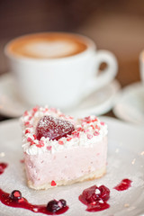 heart-shaped valentine cake
