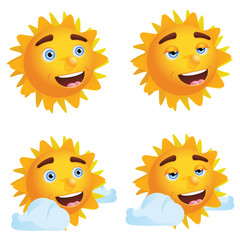 Sun with Different Emotions