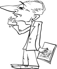 thinking man cartoon coloring page