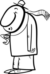 man look at watch coloring page