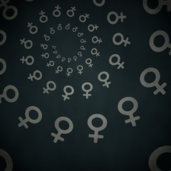 3d graphic of a soft woman label  on vintage background