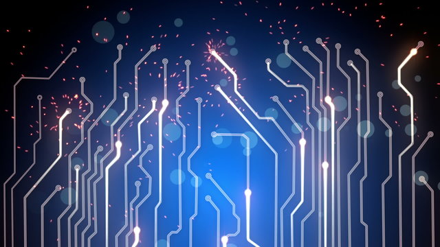 blue computer board loopable background