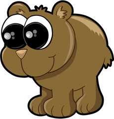 Cute Bear Cub Vector Illustration