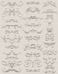 floral decorative borders, ornamental rules, dividers, vector