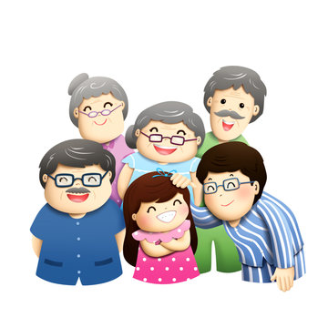 family have nice teeth everybody illustration