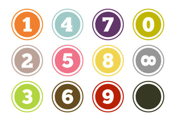 Colorful number buttons set - 65559666