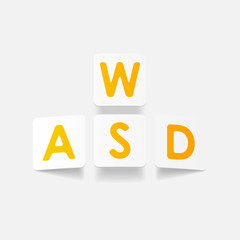 realistic design element: wasd