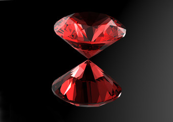 3D diamonds render. Jewelry gemstone. Garnet