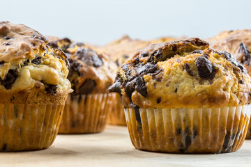 Delicious chocolate chip muffins