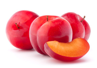 Sweet plum isolated on white background cutout