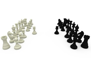 Black and white chess pieces