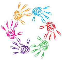 Conceptual child hand circle