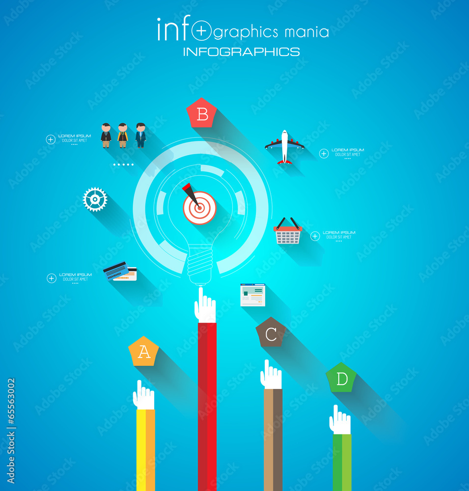Poster flat ui design concepts for unique infographics