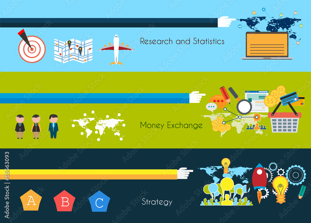 Poster flat ui design concepts for unique infographics