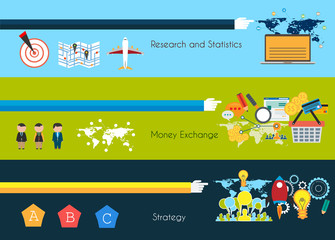 Naklejka premium Flat UI design concepts for unique infographics