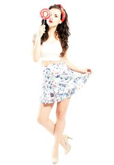 Pin up girl style, young woman posing