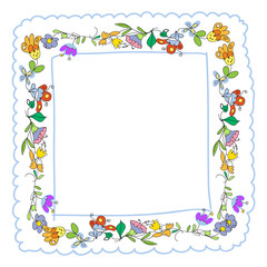 Floral doodles frame