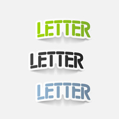 realistic design element: letter