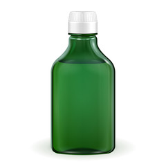 Medical Or Alcohol Glass Green Navy Bottle
