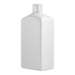 Tall Square Cosmetic Or Hygiene Grayscale White Plastic
