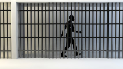 Persona in carcere dietro le sbarre