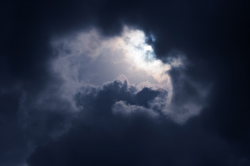 dark storm cloud on spring day