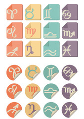 All Astrology symbol icon in flat design