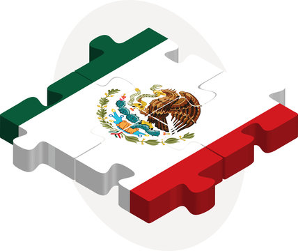 Mexico Flag in puzzle
