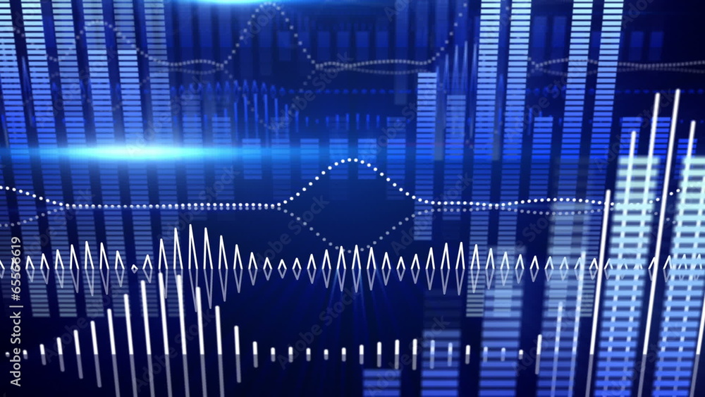 Poster blue equalizer audio waveform loopable background