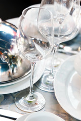 .Ceramic tableware on the table