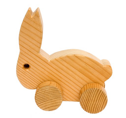 Old wooden toy rabbit