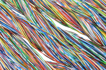 	Bundles of colorful network cables