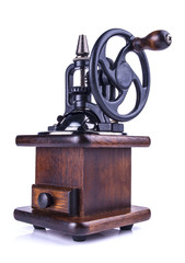 retro coffee grinder isolated on white background