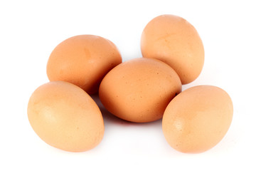 Five brown eggs