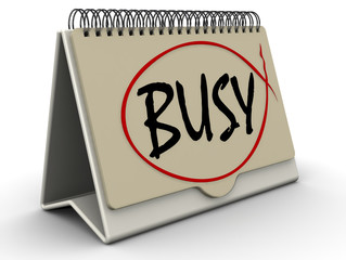 Занятый (busy). Надпись на откидном календаре