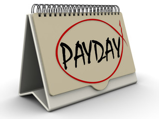 Зарплата (payday). Надпись на откидном календаре