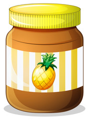 A bottle of pineapple jam