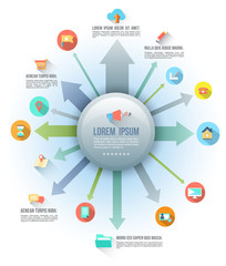 Fototapeta premium Info graphics tablet of Media Application