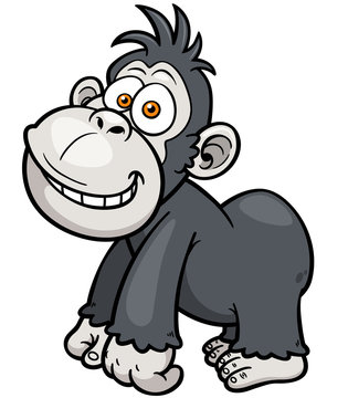 Vector illustration of Gorilla Cartoon