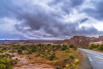 Rainstorm in the Arches National Park