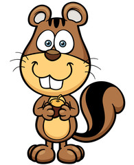 Vector illustration of cartoon squirrel