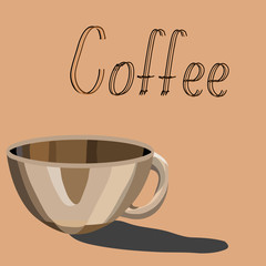 Poster with a coffee cup. Vector illustration.