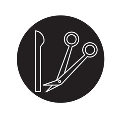 knife and  Scissors Doctor icon vector