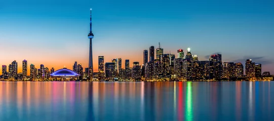 Foto op Plexiglas Toronto Toronto panorama in de schemering