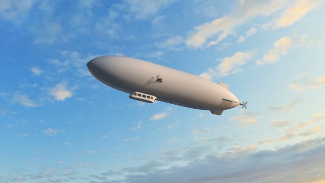 Zeppelin Airship fly over