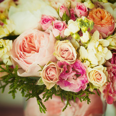 Wedding flowers. Instagram effect, vintage colors.