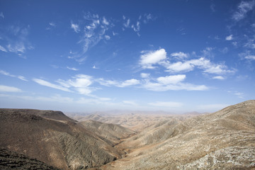 desert's mountains lanscape in fuerteventura, canary island, spa