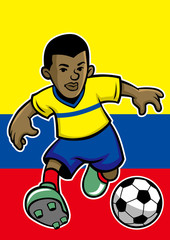 Ecuador soccer player with flag background