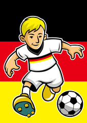 Germany soccer player with flag background
