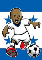 Honduras soccer player with flag background